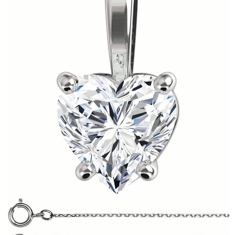 Heart Natural Diamond Pendant 14K Gold (1.25 Ct F Vs1) Igl C54200003